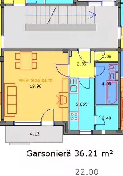 Garsoniera decomandata 9 min m Sudului